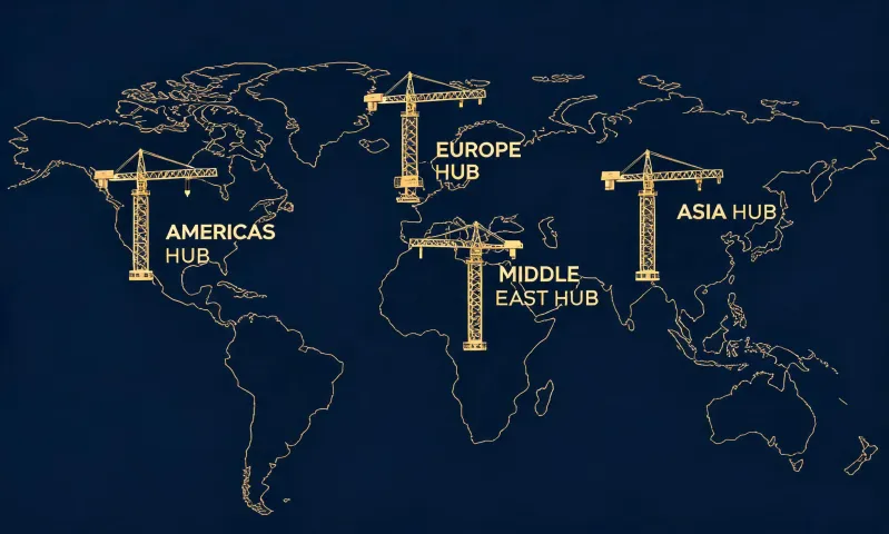 Map of Potain regional tower crane parts hubs